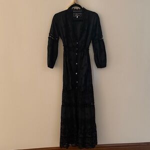 Temptations Black Long Sleeve Maxi Dress